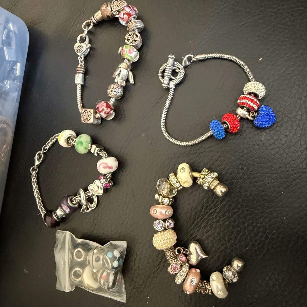 Lot large hole beads and bracelets
